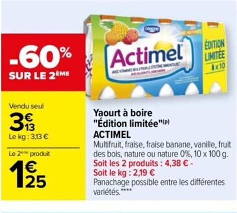 Promo Yaourt à Boire Édition Limitée Actimel chez Carrefour