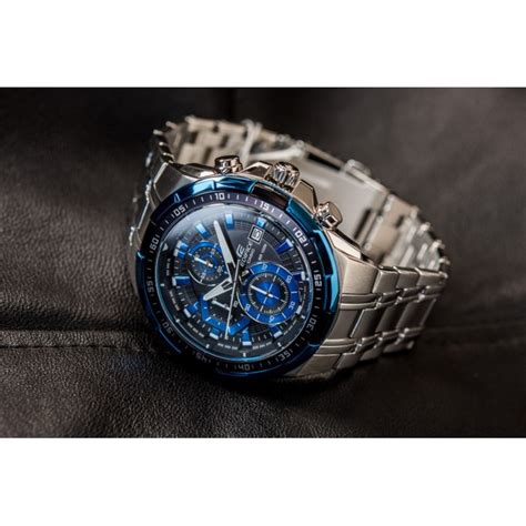 Official Warranty Casio Edifice Efr 539d 1a2v Chronograph 100m Black And Blue Dial Stainless