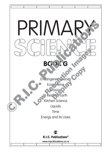 Ric 5134 New Zealand Primary Science Book G