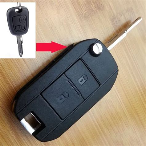 2 Buttons Modified Flip Remote Key Shell Case Cover For Peugeot 206