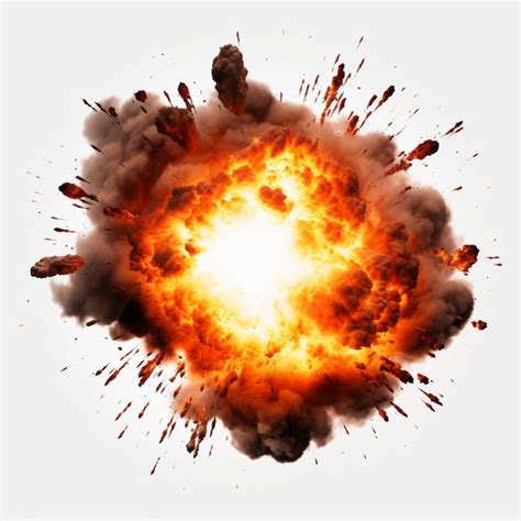 Premium AI Image | Real explosion isolated on white background