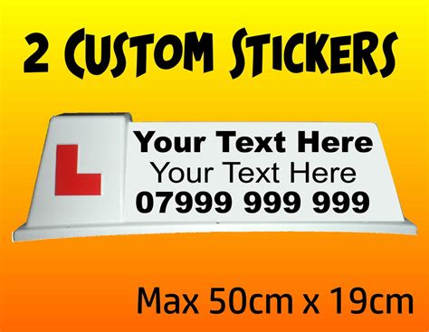 Driving School Roof Sign STICKERS Vinyl Graphics Decals Driving Instru ...