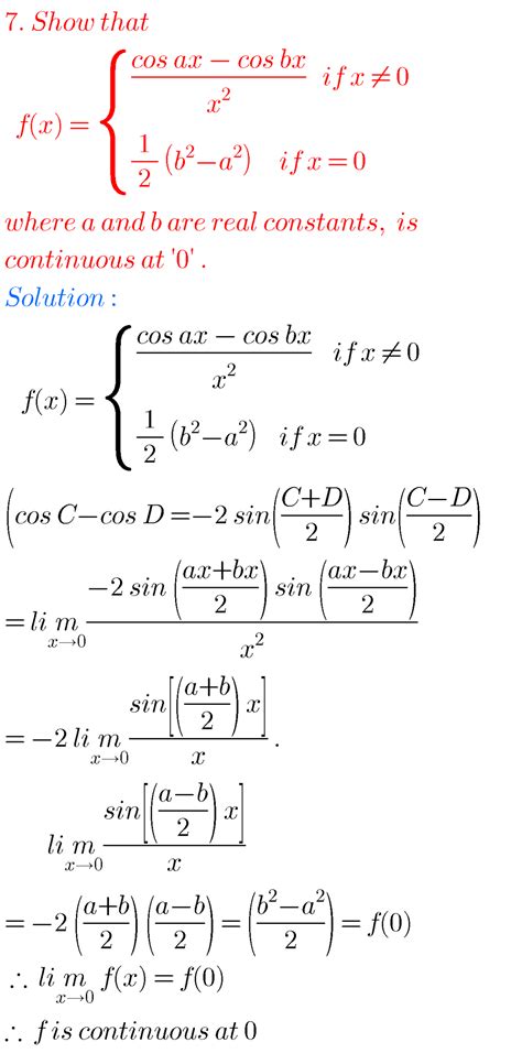 Mathematics Limits And Continuity Inter Solutions Maths Glow