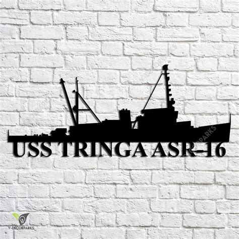 Uss Tringa Asr-16 Navy Ship Metal Art, Navy Ships Silhouette Metal Gif ...