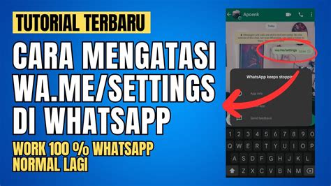 Cara Mengatasi Wa Me Settings Di Whatsapp Terbukti Berhasil Youtube