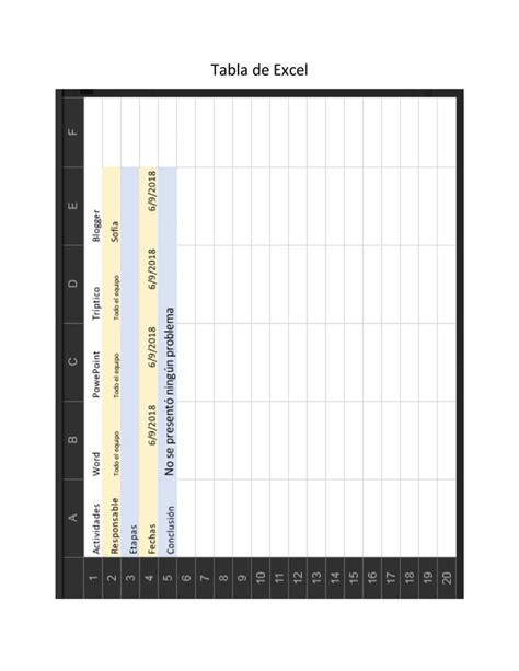 Tabla De Excel Proyecto 2 PDF Descarga Gratuita