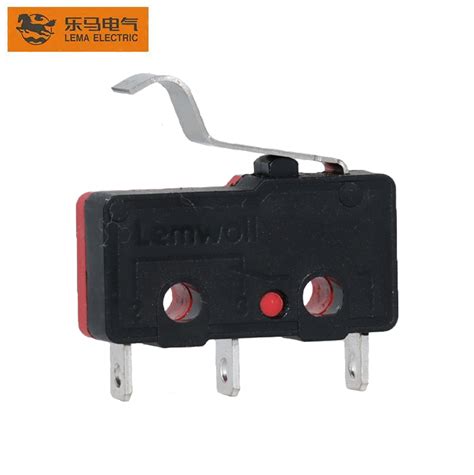 China Small Micro Switch High Long Bent Lever Solder Terminal Kw