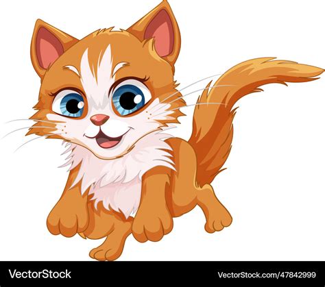 Cute cat in jumping pose Royalty Free Vector Image