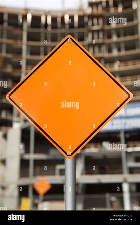 Blank Construction Sign Stock Photo Alamy