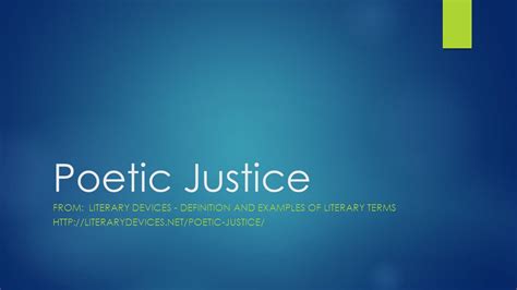 Poetic Justice Examples Literature