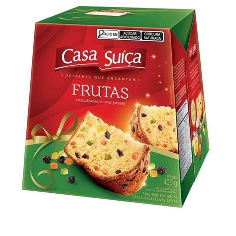 Panettone Frutas Cristalizadas E Uvas Passas Casa Su A Caixa G