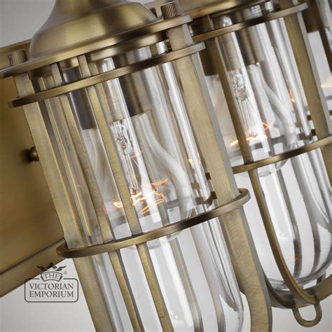 Urban Triple Wall Light In Dark Antique Brass Bathroom Lights