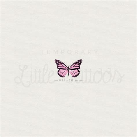 Pink Butterfly Temporary Tattoo - Set of 3 – Little Tattoos