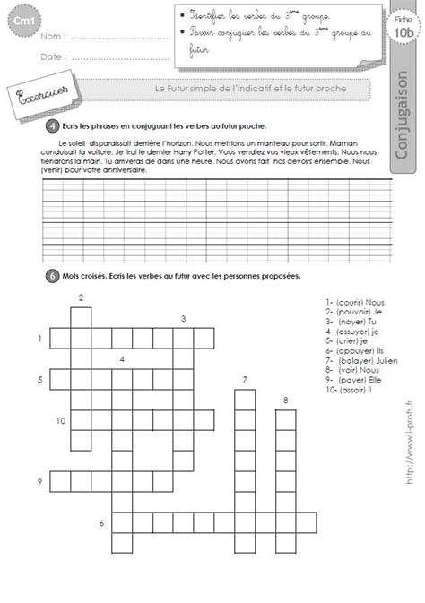 CM2 EXERCICES CONJUGAISON corrigés Futur simple et futur proche