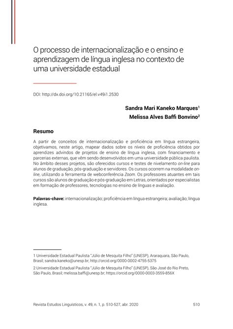 Os Professores Ficaram Totalmente A Parte Do Processo De Internacionalização - (PDF) O processo de internacionalização e o ensino e aprendizagem de ...