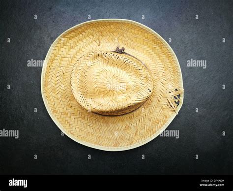 Top View Of A Farmers Straw Hat Stock Photo Alamy