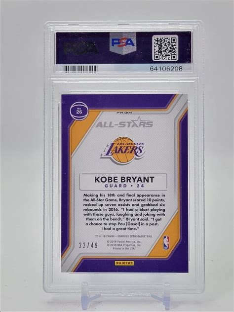 Kobe Bryant Donruss Optic All Stars Blue Psa Q Ebay