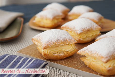 Receta De Miguelitos De La Roda Rellenos De Crema Pastelera Casera