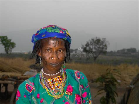 Portrait Of Tattooed Mbororo Aka Wodaabe Tribe Woman Poli Cameroon Editorial Image Image Of