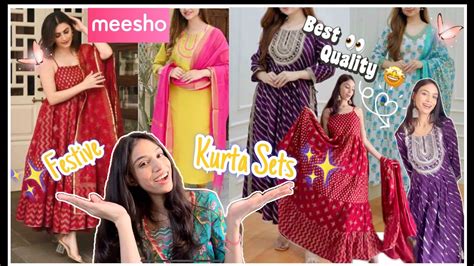 Meesho Festive Kurta Set Try On Haul Festive Kurta Sets Meesho