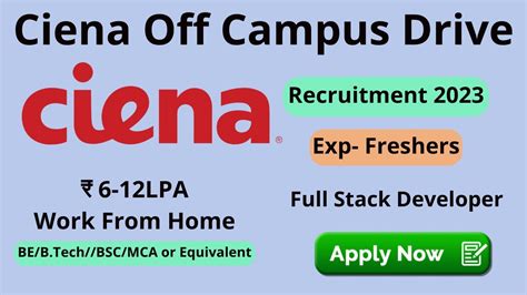 Ciena Hiring Entry Level Full Stack Developers Work From Home 6 12