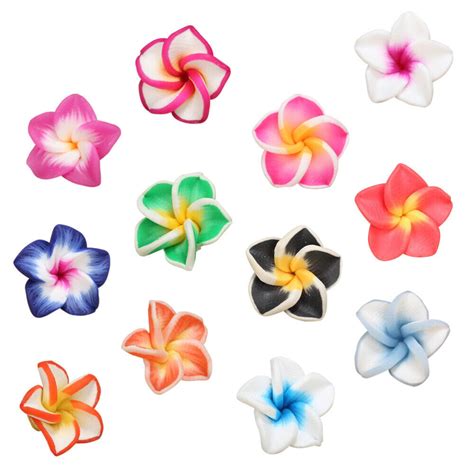 Pcs Polymer Clay Plumeria Flower Hair Decoration Barrettes Bracelet