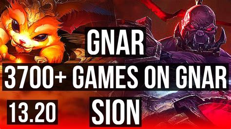 Gnar Vs Sion Top 3 6m Mastery 3700 Games 8 Solo Kills Br