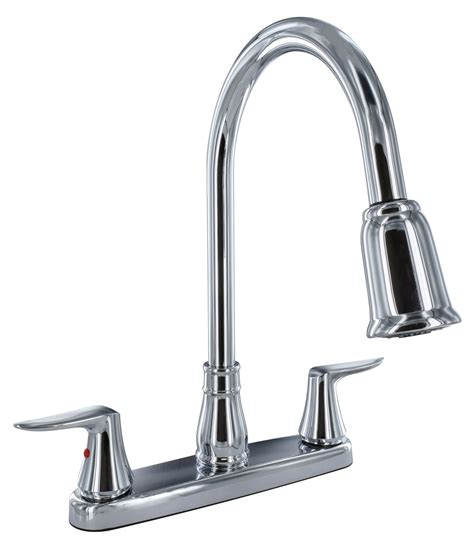 Catalina 2 Handle Pull Down Kitchen Faucet 8 Chrome W Chrome Lever