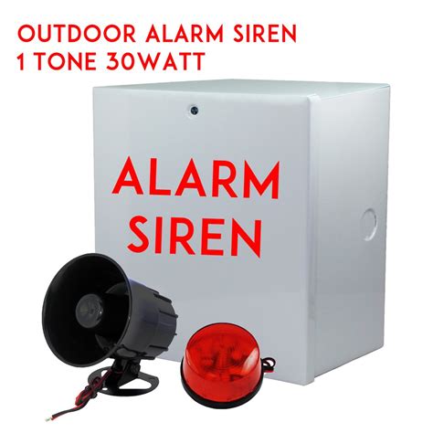 30w Dc12v Siren Package Set For Alarm System With Metal Siren Box Siren Horn And Strobe Light