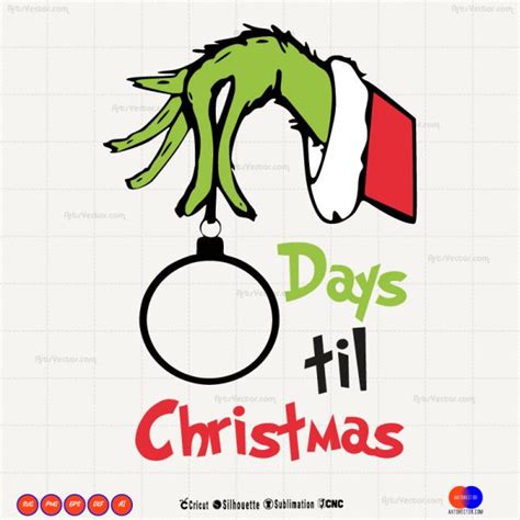 Grinch Christmas Countdown Svg Png Eps Dxf Ai Arts Vector