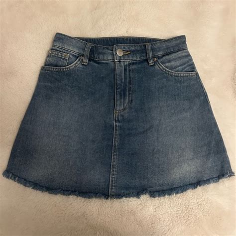 H M Skirts Mini Jean Skirt Poshmark