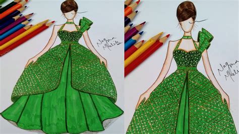 How To Draw Ball Gown 2020fashion Illustration Sketch Youtube