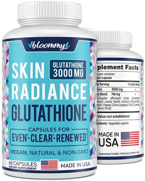 Buy Glutathione Supplement 3000 Mg Made In Usa Natural Skin Brightening Vegan Glutathione