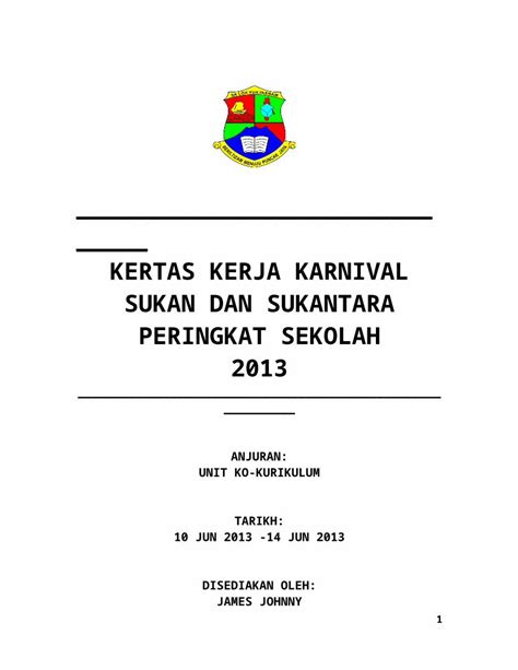 Doc Kertas Kerja Karnival Sukan 2013 Dokumentips