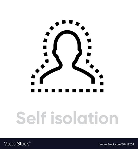 Self Isolation Epidemic Icon Editable Line Vector Image