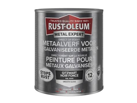 Rust Oleum Metal Expert Metaalverf Voor Gegalvaniseerde Metalen 750ml Zwart Hubo