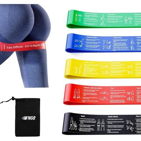 Bande Elastique Musculation Lot De 5 Bande De Resistance Fitness 5