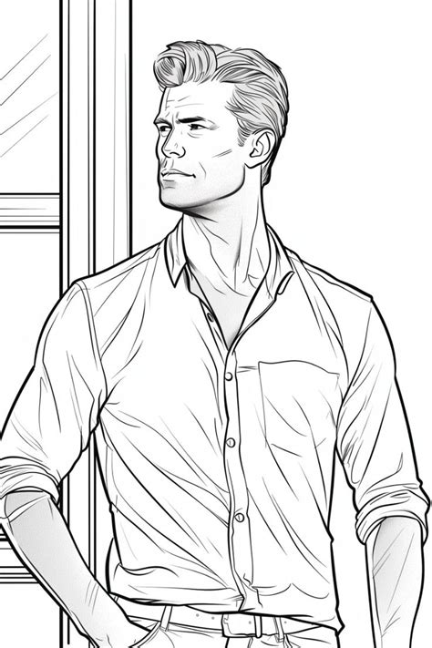 Handsome Man Coloring Page Free Pr Ntable Nel