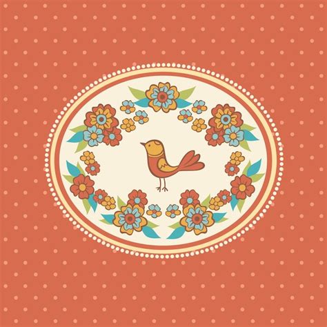 Premium Vector Floral Frame With Bird