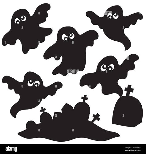 Scary Ghosts Silhouettes Collection Stock Vector Image And Art Alamy