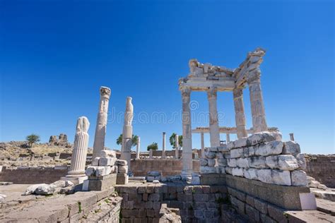 Altar of Zeus, Temple of Trajan in Acropolis of Pergamon or Pergamum is ...