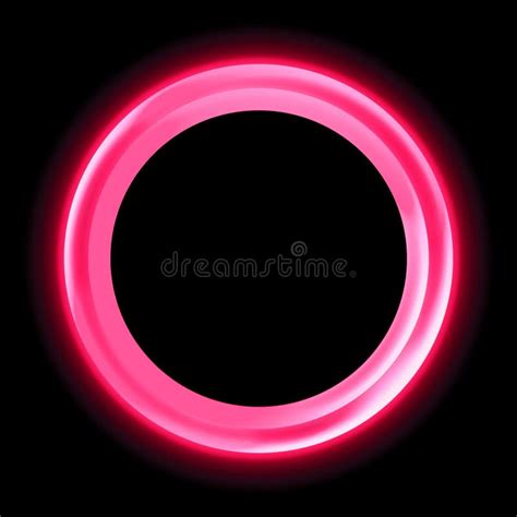 Pink Neon Round Frame Luminous Swirling Bunner Glowing Spiral Light