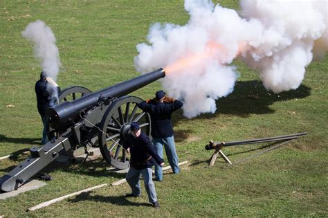 American Civil War Cannons Firing