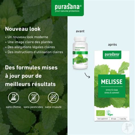 Purasana Mélisse 300mg Complément Alimentaire Bio 60 Gélules Newpharma