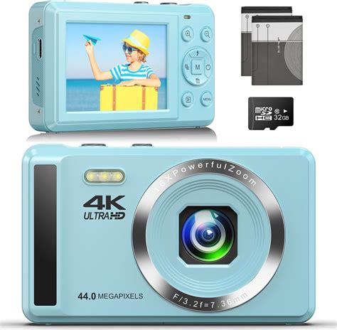 Digitalkamera Fotokamera Kompaktkamera Mit 32GB Karte 44MP 1080P HD