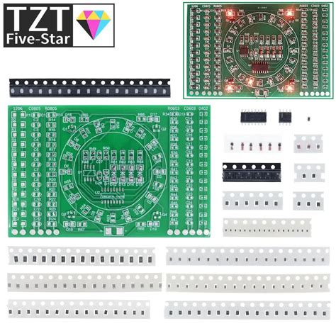 SMD NE555 CD4017 Rotating Flashing LED Components Soldering Practice