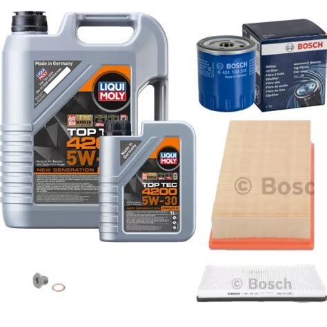 BOSCH CONTROLLO SET 6 L Liqui Moly Top Tec 4200 5W 30 Per Peugeot 406