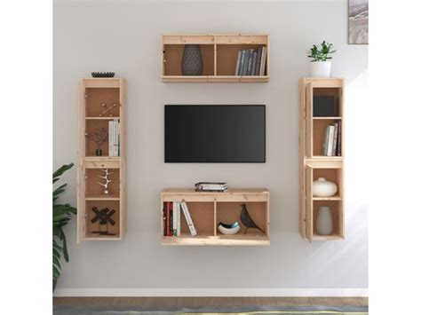 Meubles Tv Pcs Bancs Tv Armoires De Rangement Bois Massif De Pin