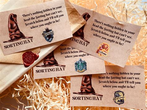 Harry Potter Inspired Sorting Hat Scratch Card Hogwarts Hen Do Etsy Uk