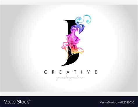 J vibrant creative leter logo design Royalty Free Vector